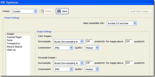 Adobe PDF-optimalisatie