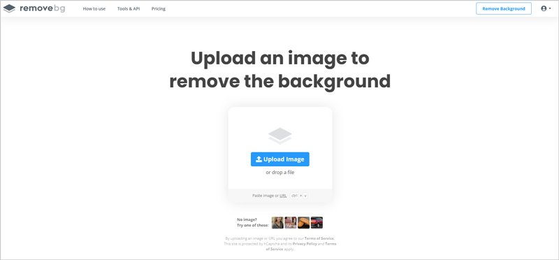 Upload et billede for at fjerne