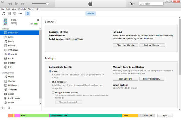 Restore iPhone with iTunes