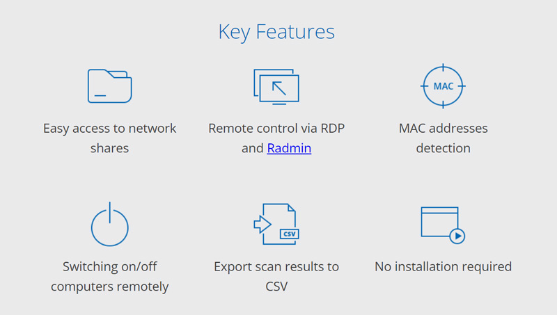 Advanced IP Scanner Key Features