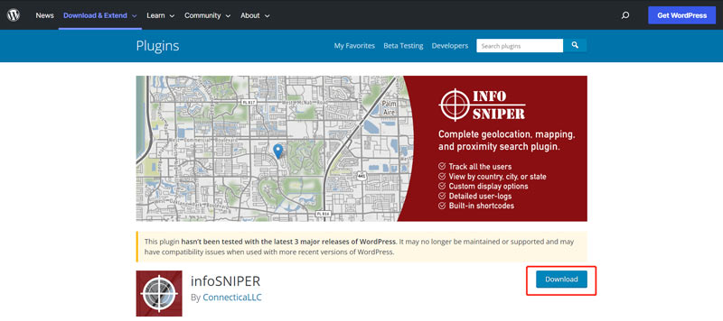 Download del plug-in InfoSniper