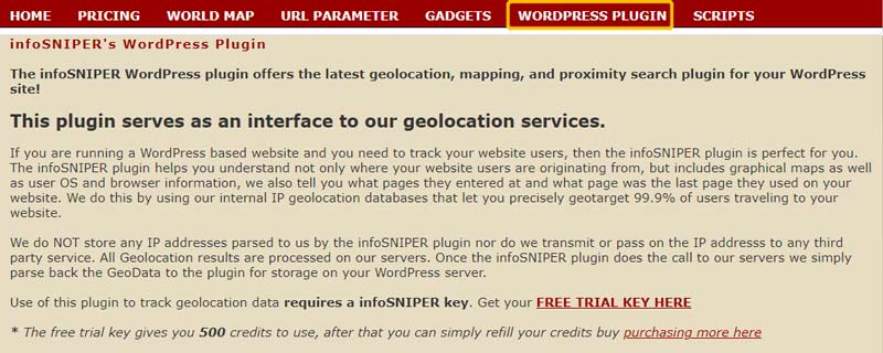 InfoSniper WordPress Eklentisi