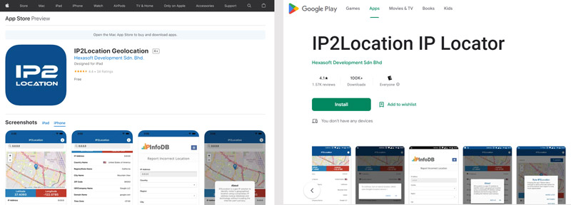 Κατεβάστε την εφαρμογή IP2Location σε iPhone Android