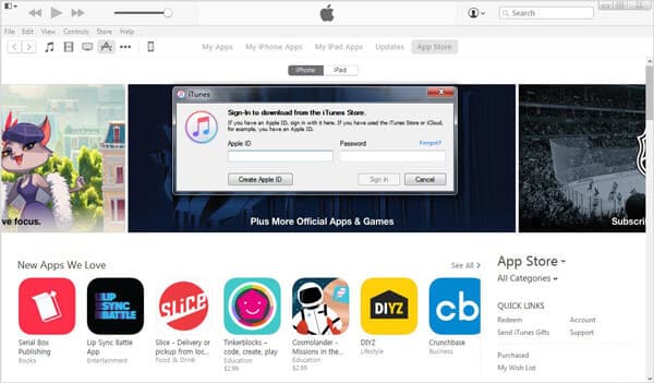 App Store'da oturum açın