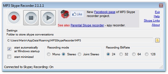 MP3-интерфейс для записи Skype