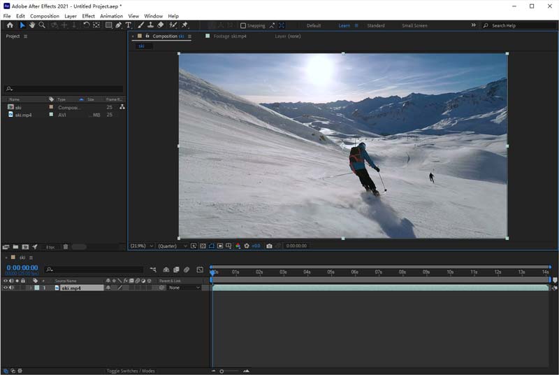 Avvia Adobe After Effects