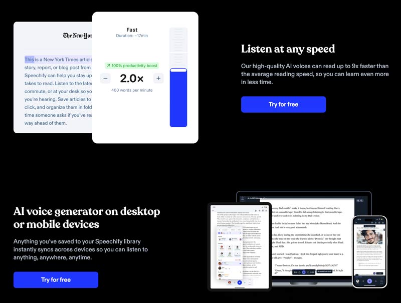 Speechify Main Features