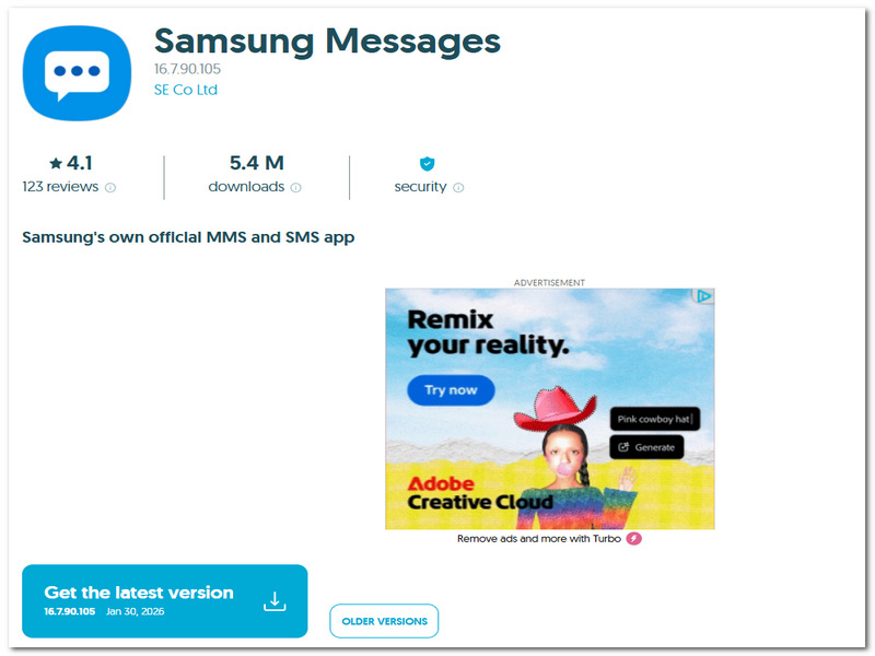 Samsung Messages Text Messaging App