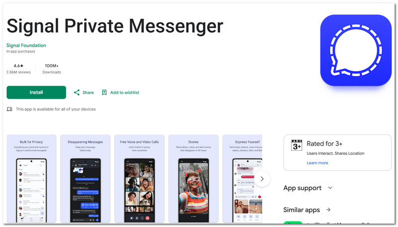 Signal Text Messaging App