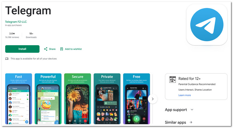Telegram Text Messaging App