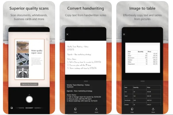 Scanner PDF con obiettivo Microsoft