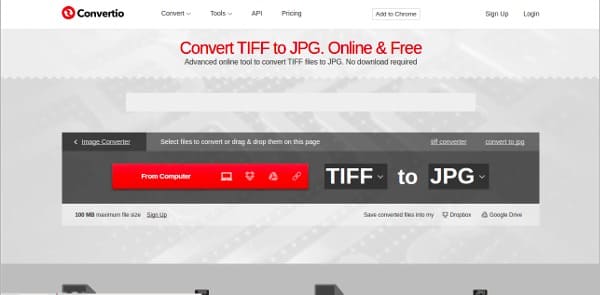 Convertitore di file Tiff online