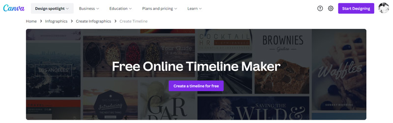 Creatore di timeline online gratuito di Canva