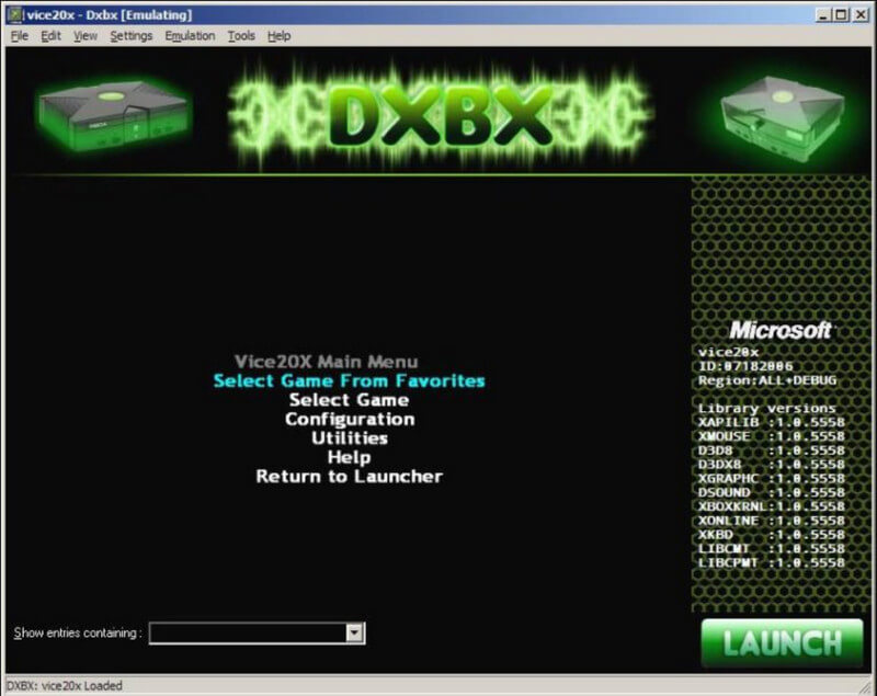 DXBX Emulator