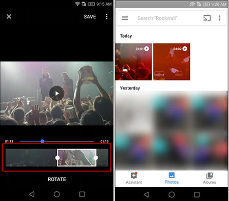 Περικοπή βίντεο σε τηλέφωνο Android