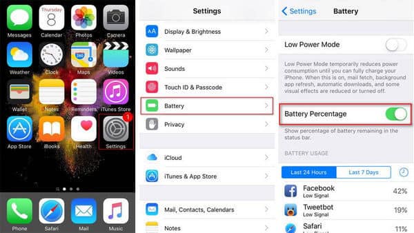 Sådan tænder du batteriprocent på iPhone