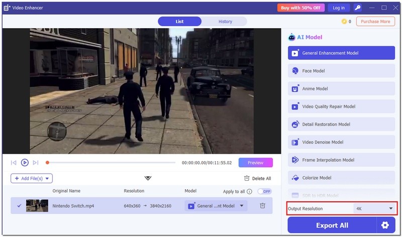 Adjust Output Resolution