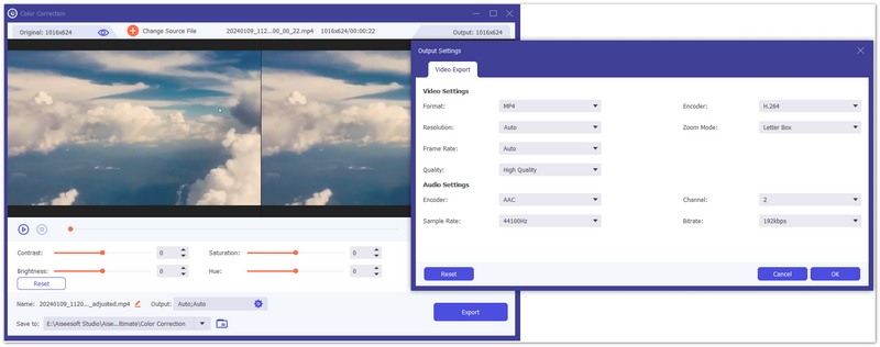 색상 보정 값을 조정합니다.