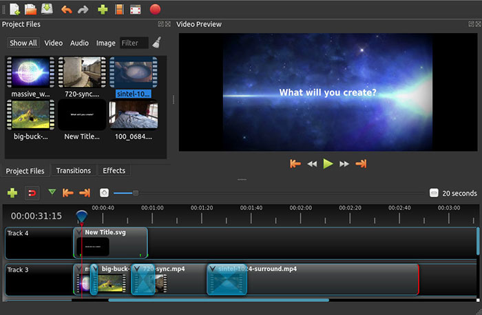 Editor video di Openshot