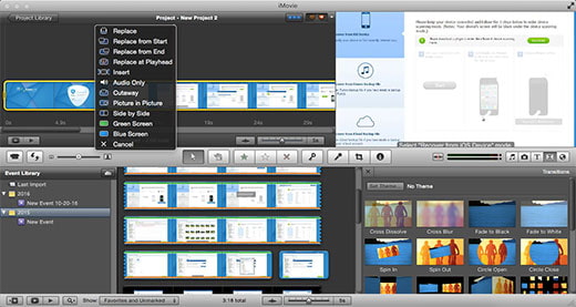 Sovrapposizione video iMovie