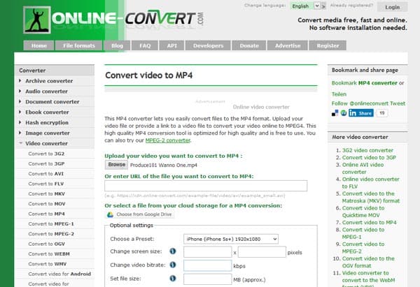 Convertitore video online