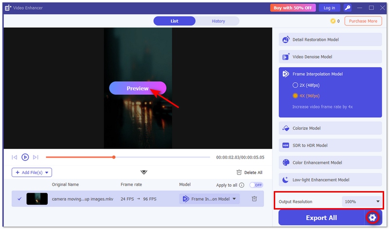 Preview The Enhanced Video