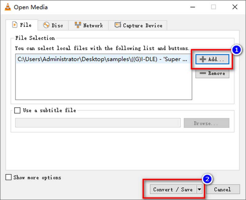VLC Scegli Converti in MP4