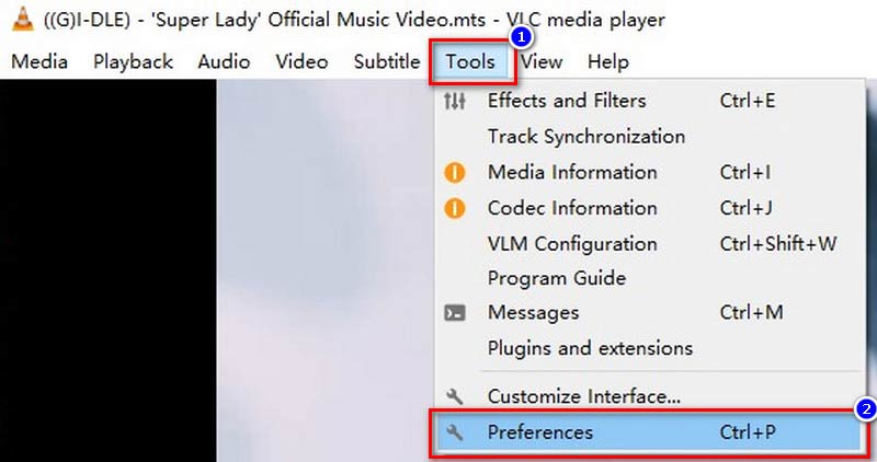 VLC Find Preferences