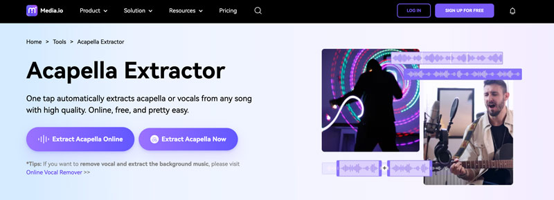 Media.io Acapella-extractor