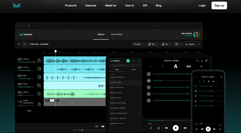 Aplikace Moises AI Vocal Remover App