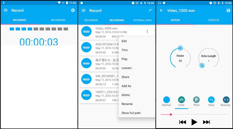 Audio Recorder and Editor for Android