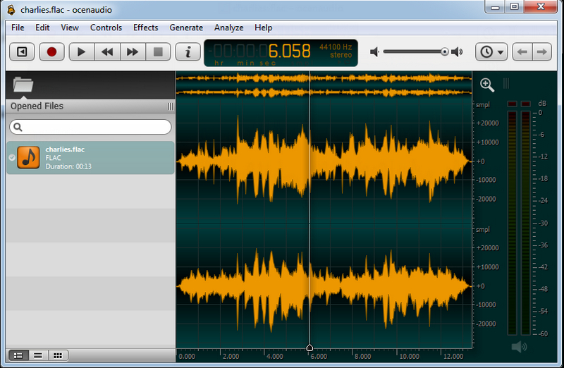 Ocenaudio Sound Recorder