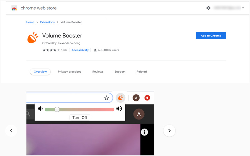 Volume Booster Chrome Web Extension