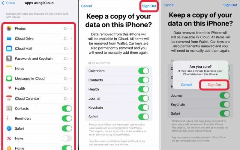 Keep Data And Sign Out
