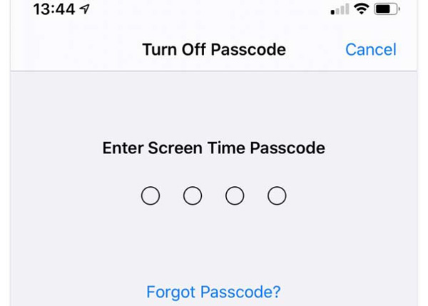 Turn off Screen Passcode