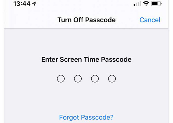 Turn off Screen Passcode