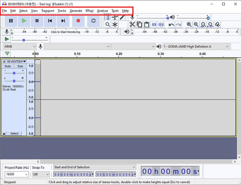 Audacity redigeringseffekt