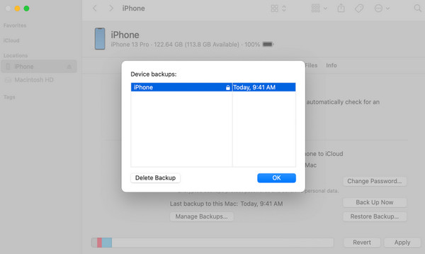 Gestisci il backup di iTunes