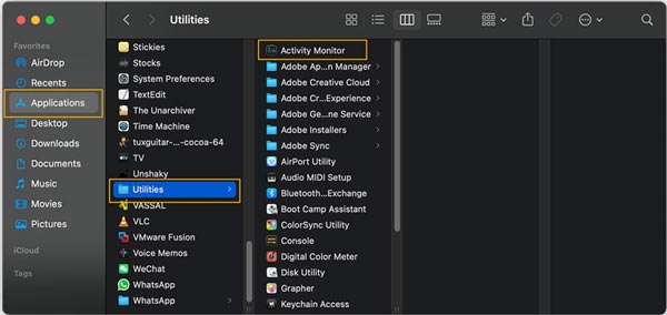 Open Activity Monitor on Mac