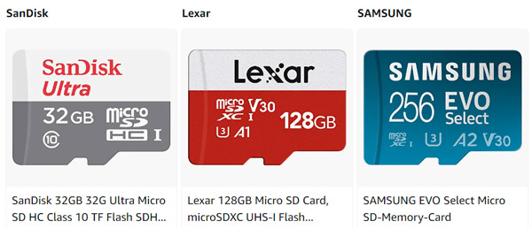 SanDisk TF 카드 Lexar 마이크로 SD 카드