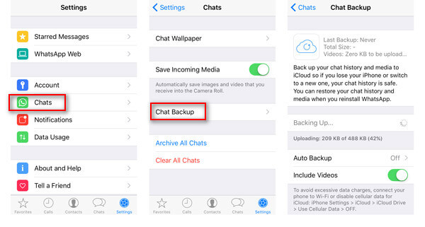 Eseguire il backup dei messaggi di WhatsApp