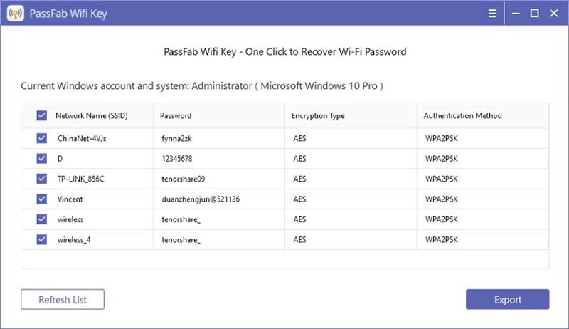 PassFab wifi-sleutel