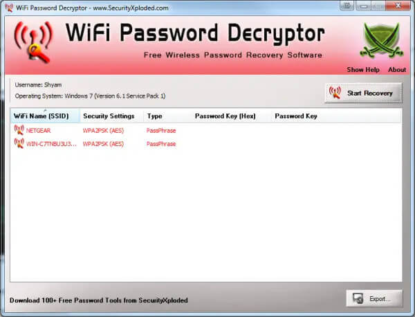 Wifi Password Decryptor