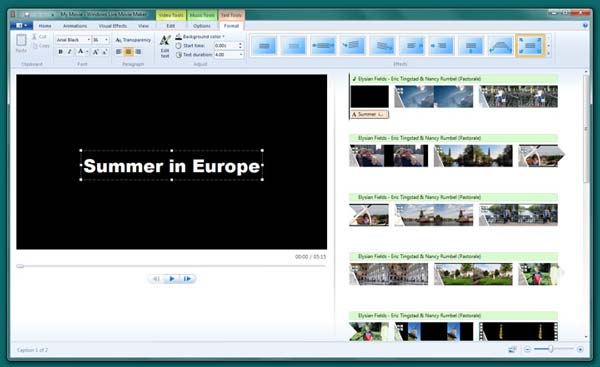 A Windows Live Movie Maker