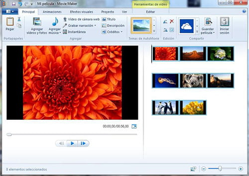 Előnézetek a Windows Movie Maker alkalmazásban