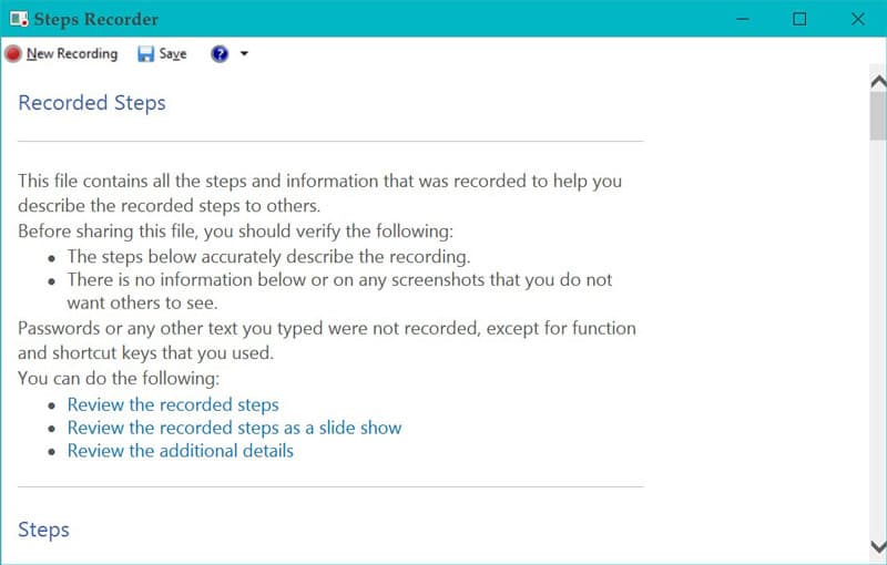 Sla Preview Steps Recorder op