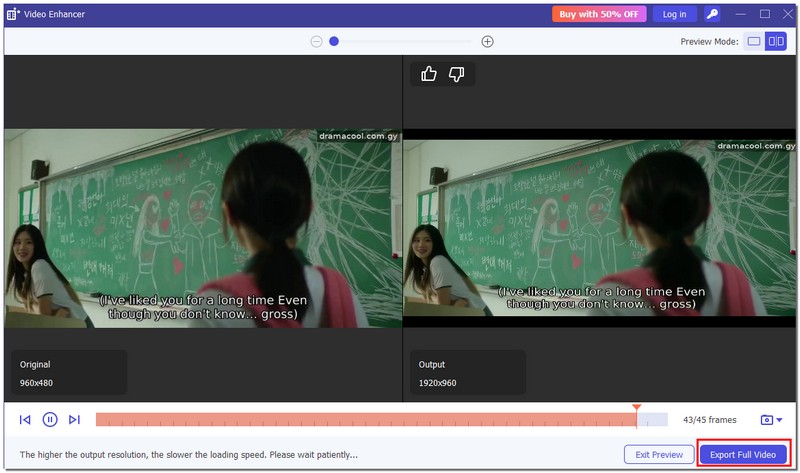 Click Export Full Video
