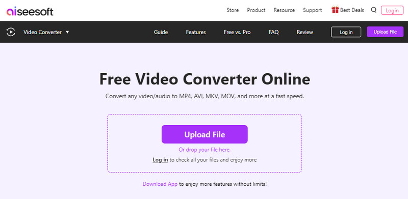 Aiseesoft gratis videokonverterare online