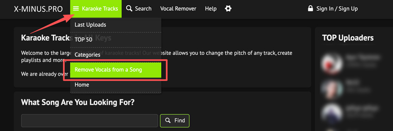 X Minus Vocal Remover Website