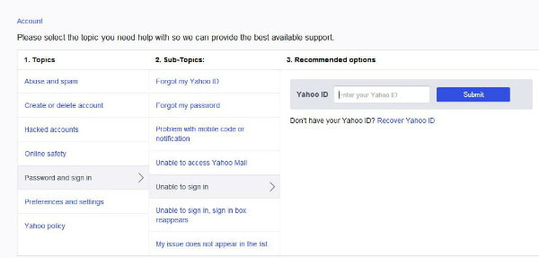 Type Yahoo ID